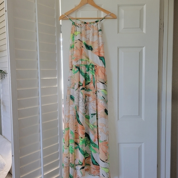 Lily Halter Maxi Boho Dress S - Picture 1 of 11